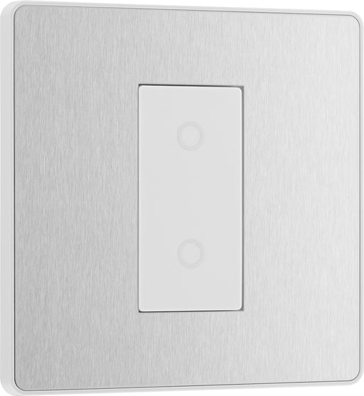 BG Evolve PCDBSTDS1W 2-Way Secondary 200W Single Touch Dimmer Switch - Brushed Steel (White) - westbasedirect.com