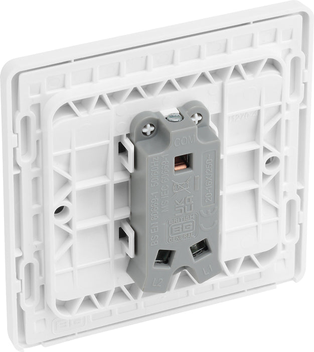 BG Evolve PCDCL12WW 20A 16AX 2 Way Single Light Switch, Wide Rocker - Pearlescent White (White) - westbasedirect.com