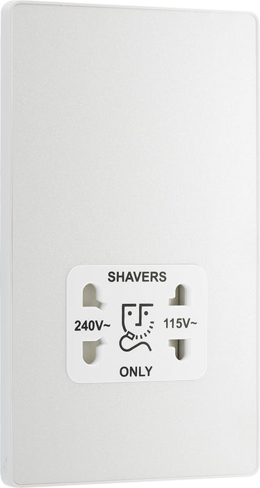 BG Evolve PCDCL20W 115/240V Dual Voltage Shaver Socket - Pearlescent White (White) - westbasedirect.com