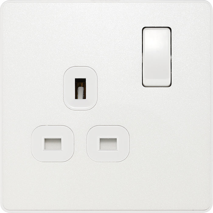 BG Evolve PCDCL21W 13A Single Switched Power Socket - Pearlescent White (White) - westbasedirect.com
