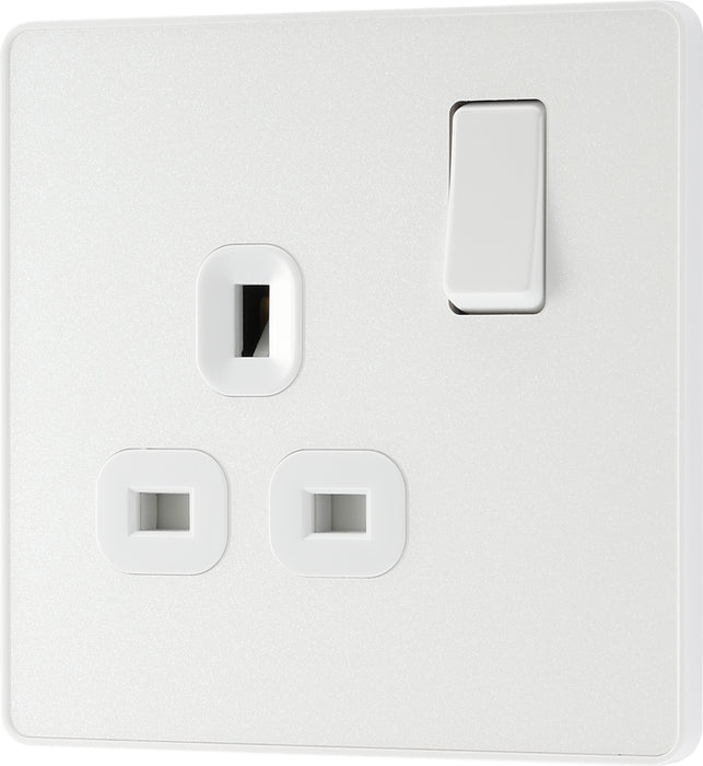 BG Evolve PCDCL21W 13A Single Switched Power Socket - Pearlescent White (White) - westbasedirect.com