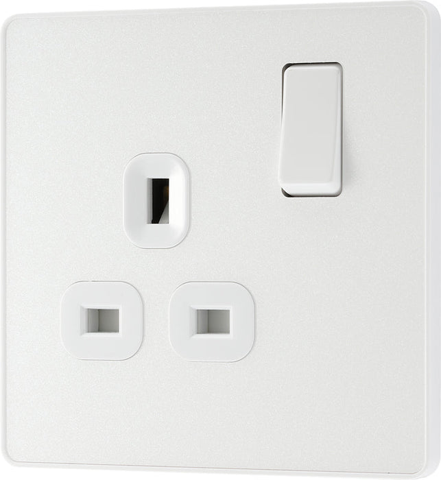 BG Evolve PCDCL21W 13A Single Switched Power Socket - Pearlescent White (White) (5 Pack) - westbasedirect.com