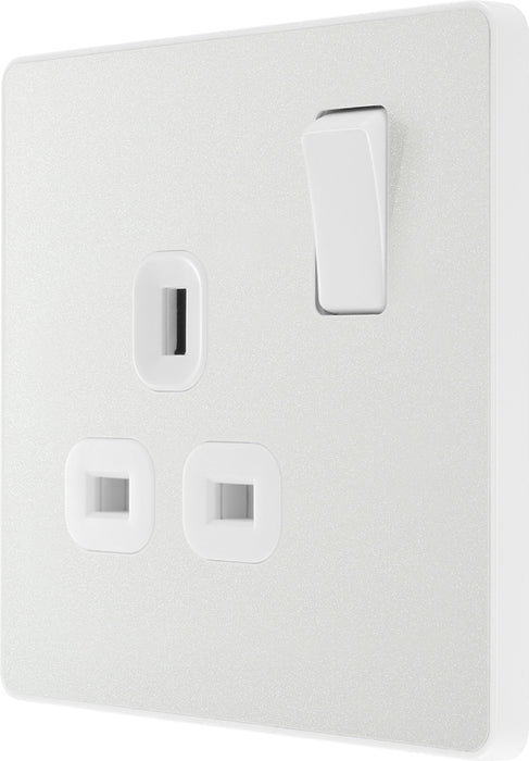 BG Evolve PCDCL21W 13A Single Switched Power Socket - Pearlescent White (White) - westbasedirect.com