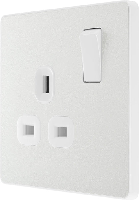 BG Evolve PCDCL21W 13A Single Switched Power Socket - Pearlescent White (White) (5 Pack) - westbasedirect.com