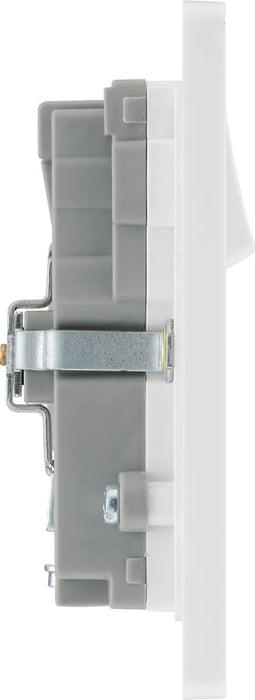 BG Evolve PCDCL22U3W 13A Double Switched Power Socket + 2xUSB(3.1A) - Pearlescent White (White) (5 Pack) - westbasedirect.com