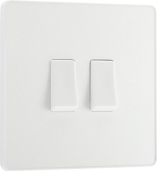 BG Evolve PCDCL42W 20A 16AX 2 Way Double Light Switch - Pearlescent White (White) - westbasedirect.com