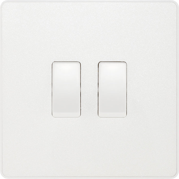 BG Evolve PCDCL42W 20A 16AX 2 Way Double Light Switch - Pearlescent White (White) (5 Pack) - westbasedirect.com