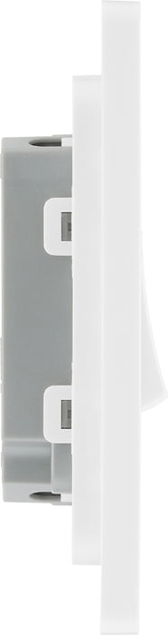 BG Evolve PCDCL42W 20A 16AX 2 Way Double Light Switch - Pearlescent White (White) - westbasedirect.com