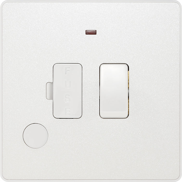 BG Evolve PCDCL52W 13A Switched Fused Connection Unit with Power LED Indicator & Flex Outlet - Pearlescent White (White) - westbasedirect.com