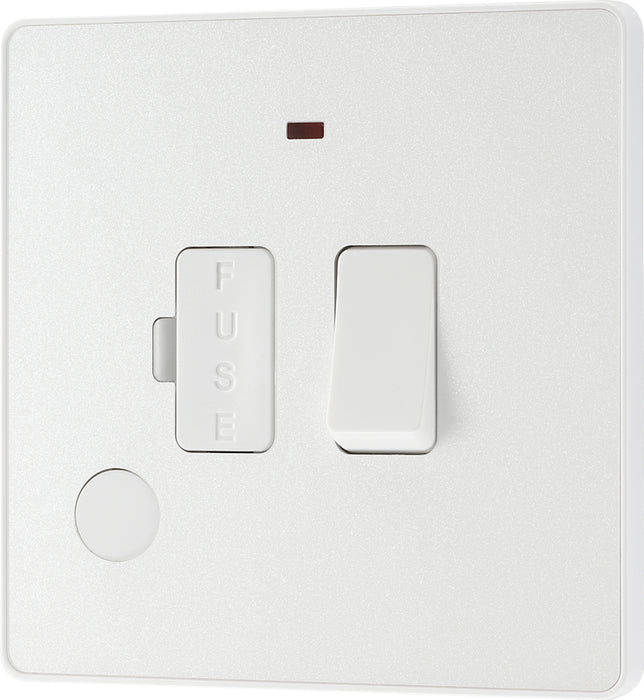 BG Evolve PCDCL52W 13A Switched Fused Connection Unit with Power LED Indicator & Flex Outlet - Pearlescent White (White) - westbasedirect.com