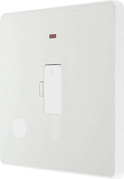 BG Evolve PCDCL54W 13A Unswitched Fused Connection Unit with Power LED Indicator & Flex Outlet - Pearlescent White (White) - westbasedirect.com