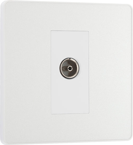 BG Evolve PCDCL60W Single Socket for TV or FM Co-Axial Aerial Connection - Pearlescent White (White) - westbasedirect.com