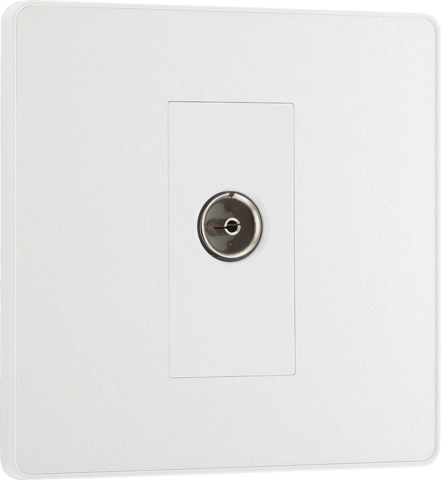 BG Evolve PCDCL60W Single Socket for TV or FM Co-Axial Aerial Connection - Pearlescent White (White) - westbasedirect.com