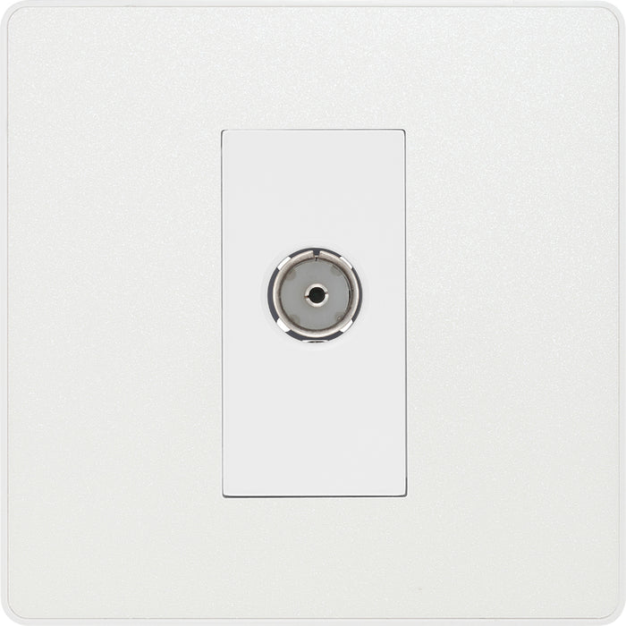 BG Evolve PCDCL60W Single Socket for TV or FM Co-Axial Aerial Connection - Pearlescent White (White) - westbasedirect.com
