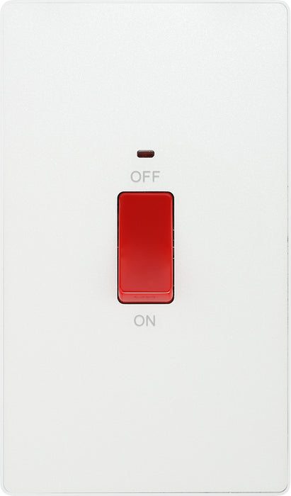 BG Evolve PCDCL72W 45A Double Pole Rectangular Switch with LED Power Indicator - Pearlescent White (White) - westbasedirect.com