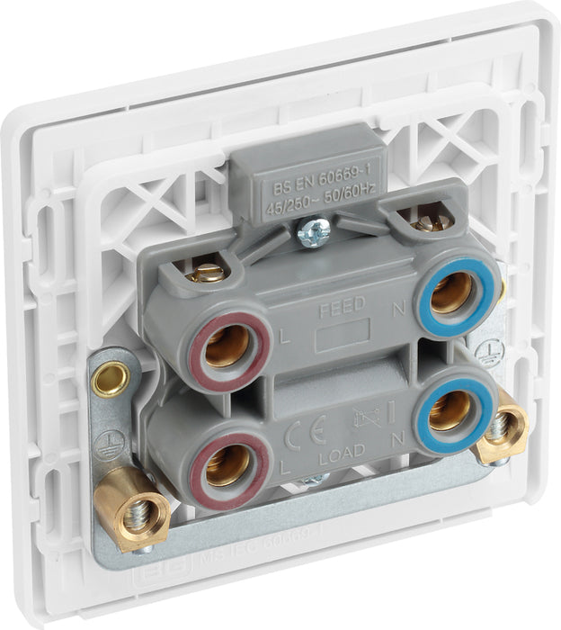 BG Evolve PCDCL74W 45A Double Pole Square Switch with LED Power Indicator - Pearlescent White (White) - westbasedirect.com