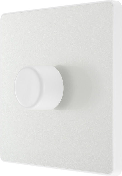 BG Evolve PCDCL81W 2-Way Trailing Edge LED 200W Single Dimmer Switch Push On/Off - Pearlescent White (White) - westbasedirect.com