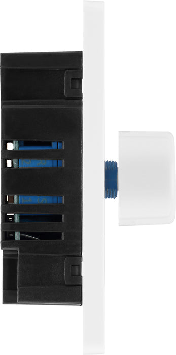 BG Evolve PCDCL82W 2-Way Trailing Edge LED 200W Double Dimmer Switch Push On/Off - Pearlescent White (White) - westbasedirect.com
