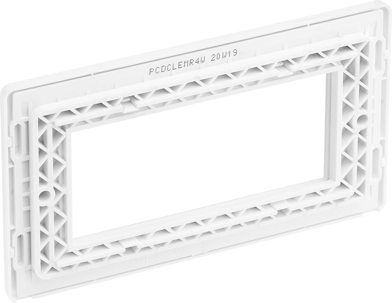 BG Evolve PCDCLEMR4W Quadruple Rectangular Front Plate (100 x 50) - Pearlescent White (White) - westbasedirect.com