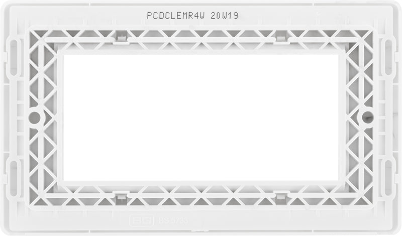 BG Evolve PCDCLEMR4W Quadruple Rectangular Front Plate (100 x 50) - Pearlescent White (White) - westbasedirect.com