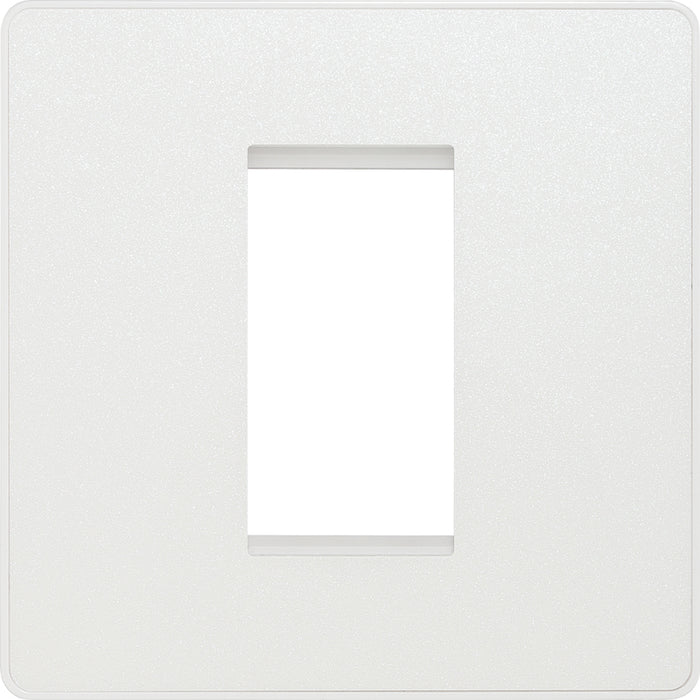 BG Evolve PCDCLEMS1W Single Euro Module Front Plate (25 x 50) - Pearlescent White (White) - westbasedirect.com