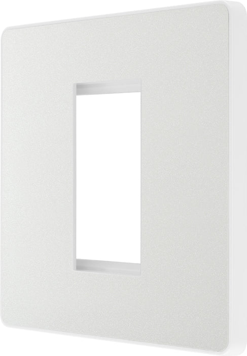 BG Evolve PCDCLEMS1W Single Euro Module Front Plate (25 x 50) - Pearlescent White (White) - westbasedirect.com