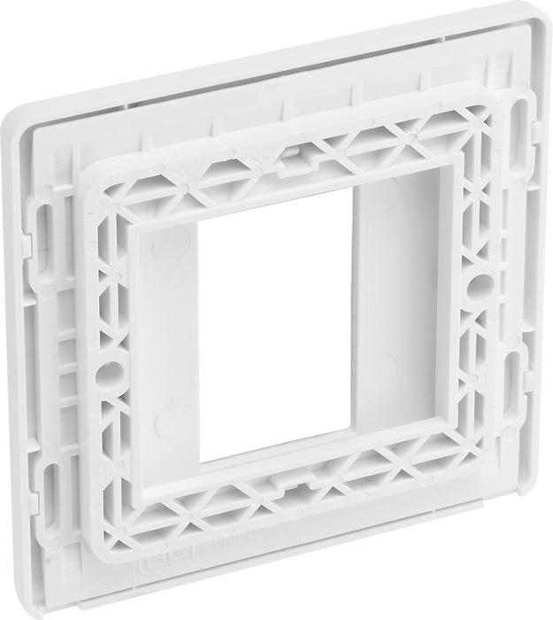 BG Evolve PCDCLEMS1W Single Euro Module Front Plate (25 x 50) - Pearlescent White (White) - westbasedirect.com