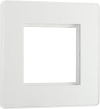 BG Evolve PCDCLEMS2W Twin Euro Module Aperture Single Front Plate (50 x 50) - Pearlescent White (White)