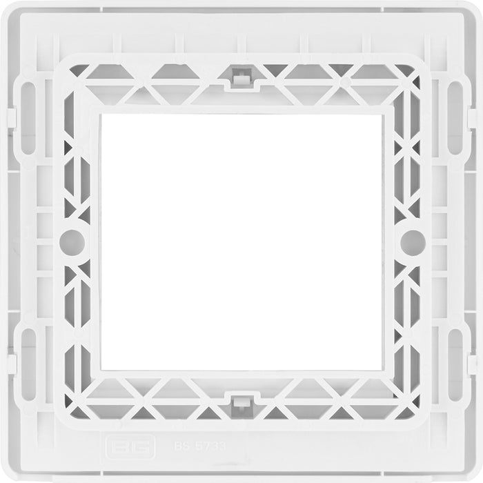 BG Evolve PCDCLEMS2W Twin Euro Module Aperture Single Front Plate (50 x 50) - Pearlescent White (White) - westbasedirect.com