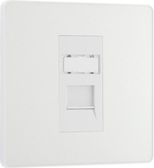 BG Evolve PCDCLRJ451W Single RJ45 Telephone Socket - Pearlescent White (White) - westbasedirect.com