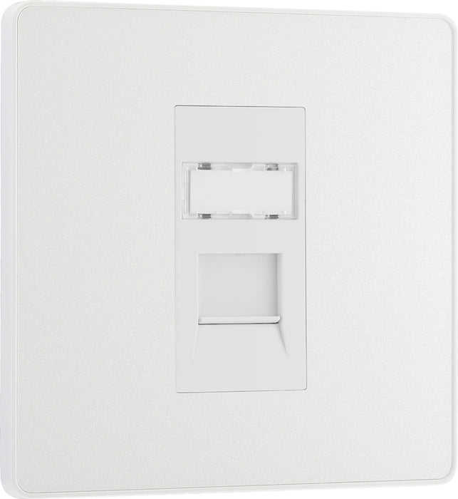 BG Evolve PCDCLRJ451W Single RJ45 Telephone Socket - Pearlescent White (White) - westbasedirect.com