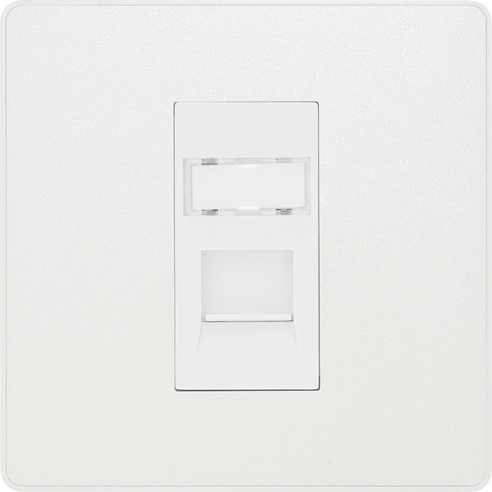 BG Evolve PCDCLRJ451W Single RJ45 Telephone Socket - Pearlescent White (White) - westbasedirect.com
