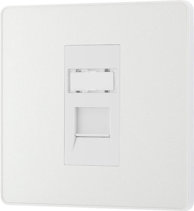 BG Evolve PCDCLRJ451W Single RJ45 Telephone Socket - Pearlescent White (White) - westbasedirect.com