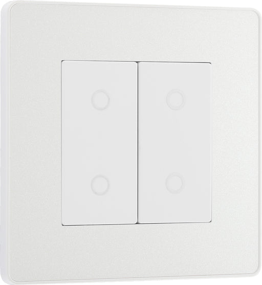 BG Evolve PCDCLTDM2W 2-Way Master 200W Double Touch Dimmer Switch - Pearlescent White (White) - westbasedirect.com