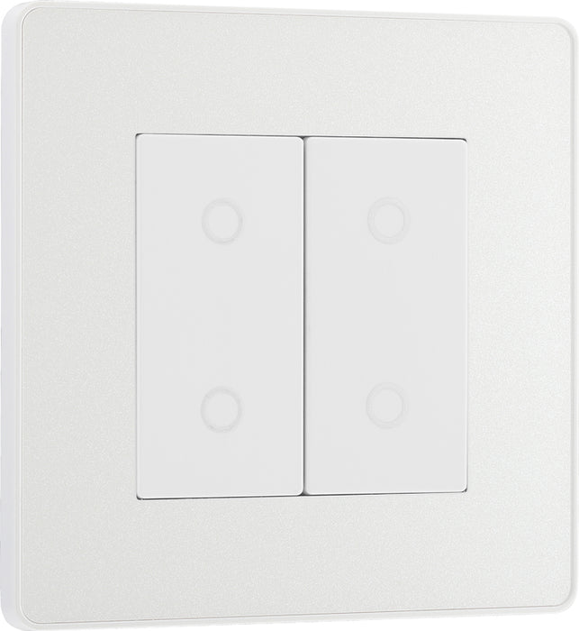BG Evolve PCDCLTDM2W 2-Way Master 200W Double Touch Dimmer Switch - Pearlescent White (White) - westbasedirect.com