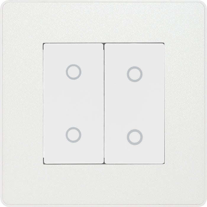 BG Evolve PCDCLTDM2W 2-Way Master 200W Double Touch Dimmer Switch - Pearlescent White (White) - westbasedirect.com