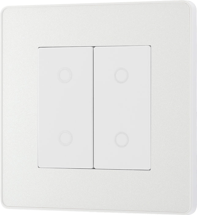 BG Evolve PCDCLTDM2W 2-Way Master 200W Double Touch Dimmer Switch - Pearlescent White (White) - westbasedirect.com