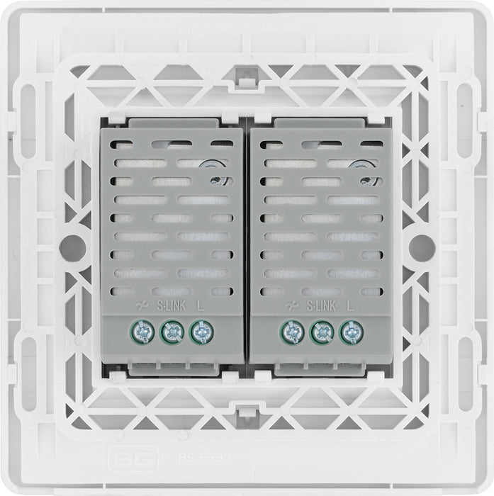 BG Evolve PCDCLTDM2W 2-Way Master 200W Double Touch Dimmer Switch - Pearlescent White (White) - westbasedirect.com