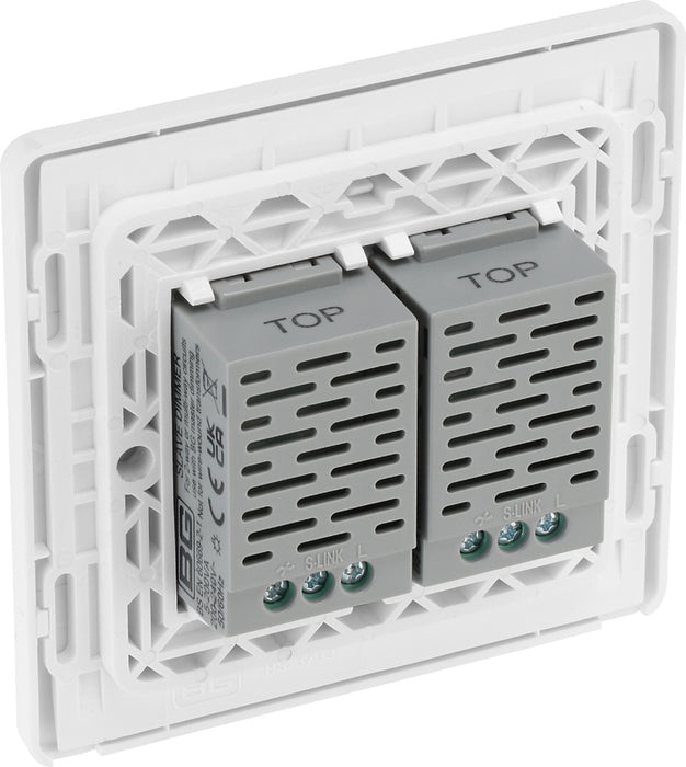BG Evolve PCDCLTDS2W 2-Way Secondary 200W Double Touch Dimmer Switch - Pearlescent White (White) - westbasedirect.com