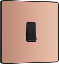 BG Evolve PCDCP13B 20A 16AX Single Intermediate Light Switch - Polished Copper (Black)