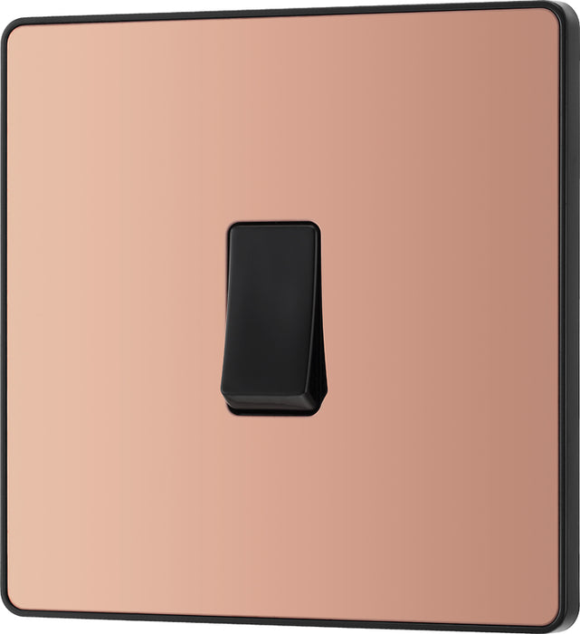 BG Evolve PCDCP13B 20A 16AX Single Intermediate Light Switch - Polished Copper (Black) - westbasedirect.com
