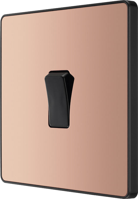 BG Evolve PCDCP13B 20A 16AX Single Intermediate Light Switch - Polished Copper (Black) - westbasedirect.com