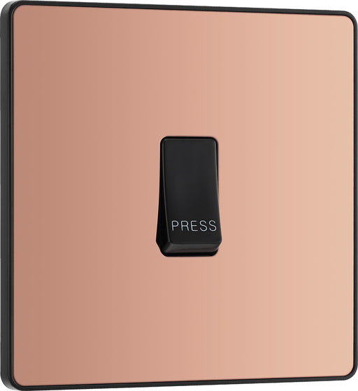 BG Evolve PCDCP14B 10A Single Press Switch - Polished Copper (Black) - westbasedirect.com