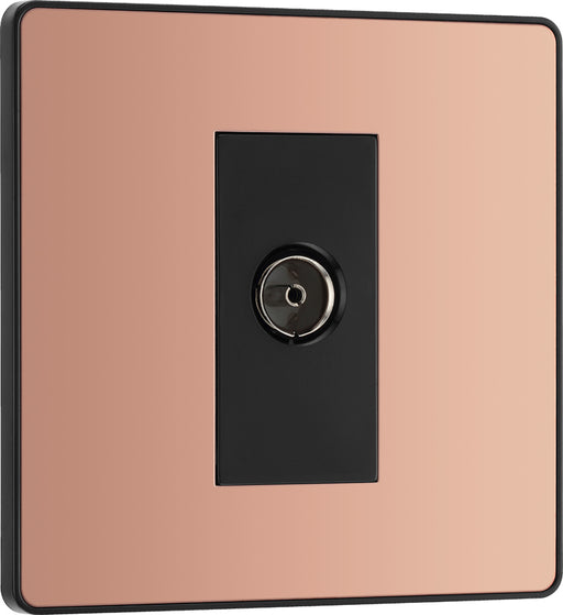 BG Evolve PCDCP60B Single Socket for TV or FM Co-Axial Aerial Connection - Polished Copper (Black) - westbasedirect.com