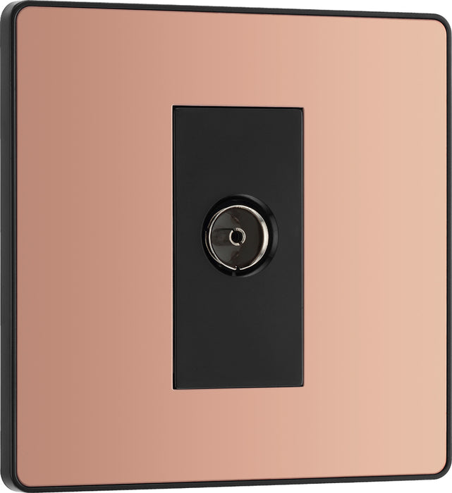 BG Evolve PCDCP60B Single Socket for TV or FM Co-Axial Aerial Connection - Polished Copper (Black) - westbasedirect.com