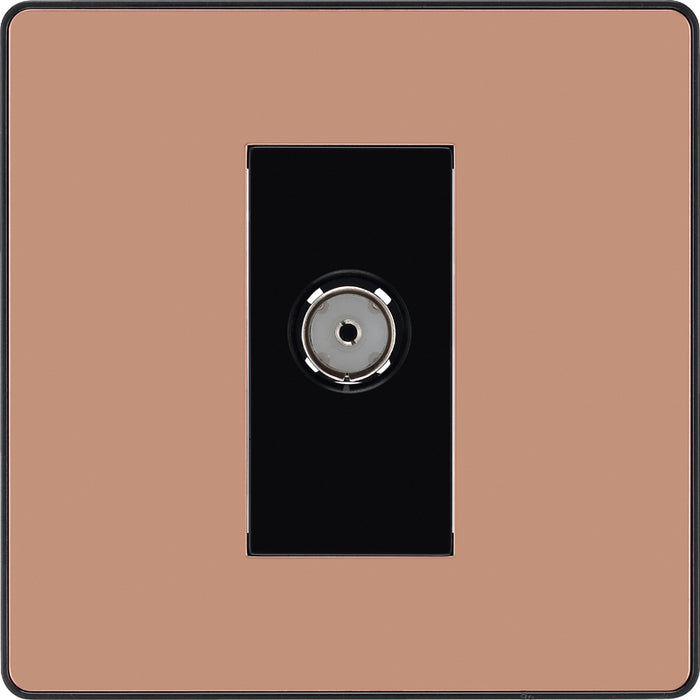 BG Evolve PCDCP60B Single Socket for TV or FM Co-Axial Aerial Connection - Polished Copper (Black) - westbasedirect.com