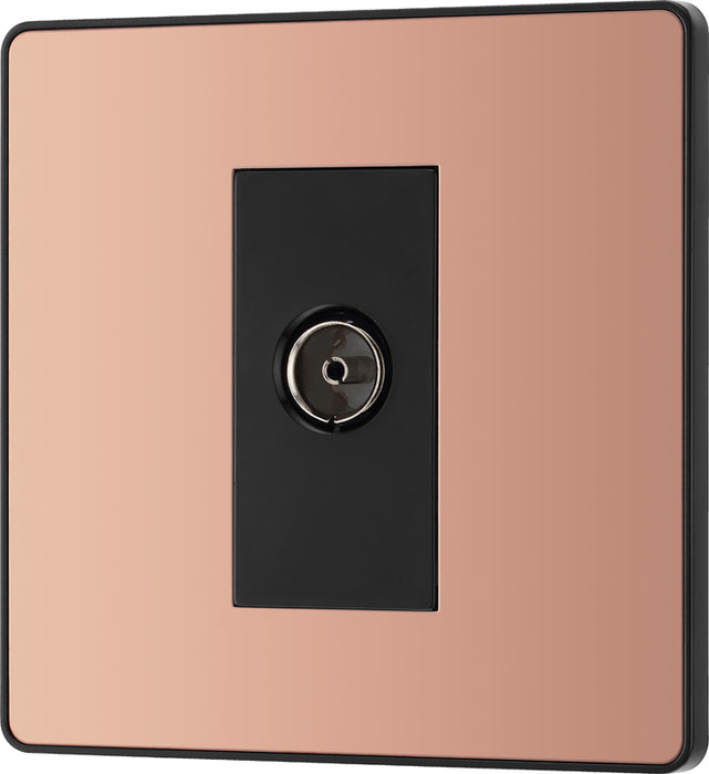 BG Evolve PCDCP60B Single Socket for TV or FM Co-Axial Aerial Connection - Polished Copper (Black) - westbasedirect.com