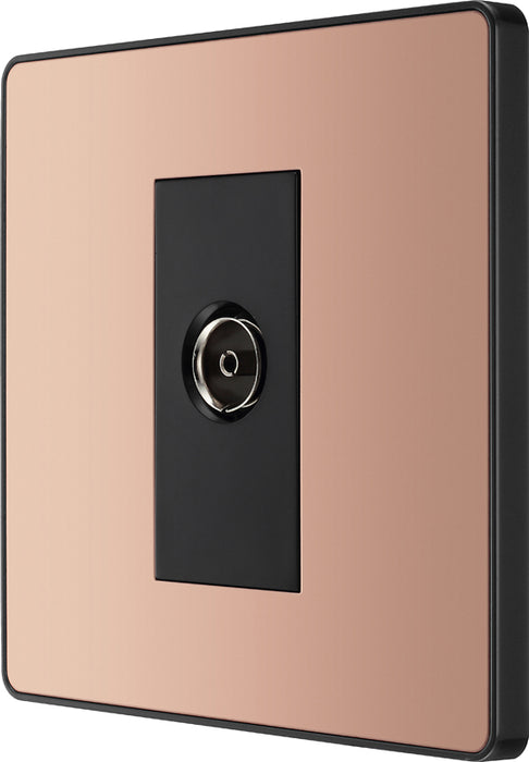 BG Evolve PCDCP60B Single Socket for TV or FM Co-Axial Aerial Connection - Polished Copper (Black) - westbasedirect.com
