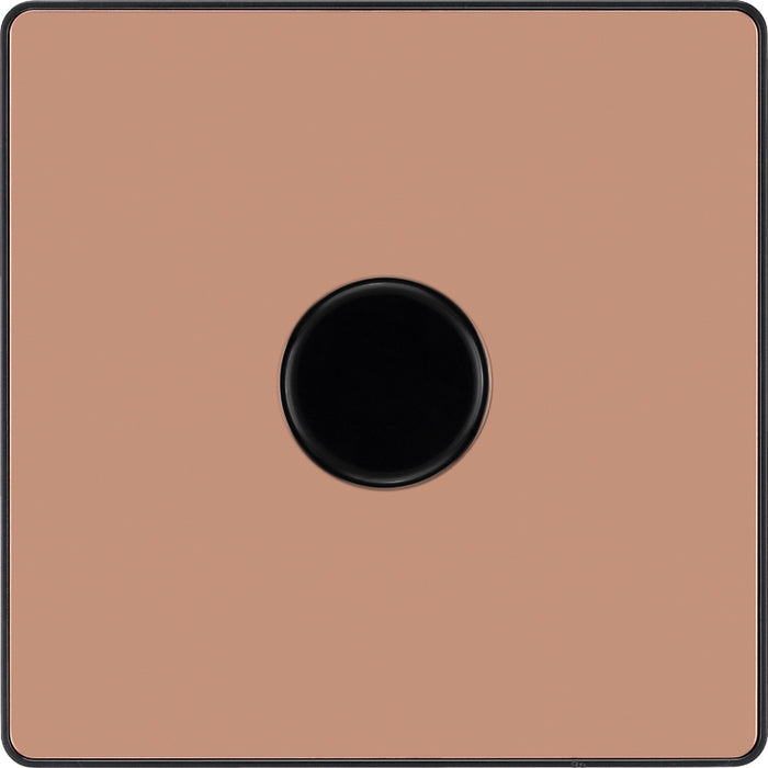 BG Evolve PCDCP81B 2-Way Trailing Edge LED 200W Single Dimmer Switch Push On/Off - Polished Copper (Black) - westbasedirect.com