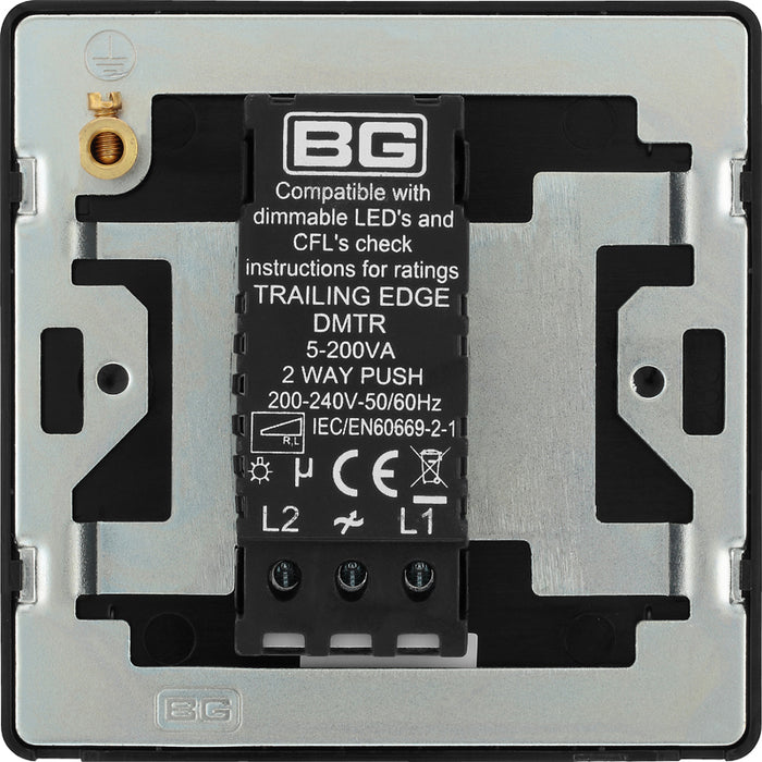 BG Evolve PCDCP81B 2-Way Trailing Edge LED 200W Single Dimmer Switch Push On/Off - Polished Copper (Black) - westbasedirect.com
